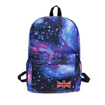 360DSC Star Galaxy Vintage Unisex Canvas Backpack School Bag Union Jack College Laptop Bags Rucksack - Blue- INTL