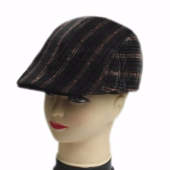 D & D Hat Collection Newsboy Cabbie hat / Topi Pet Motif Salur - Coklat
