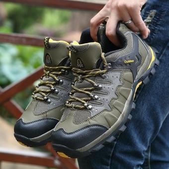 Mountaineering Hiking Waterproof Outdoor Shoes,Army Green - intl