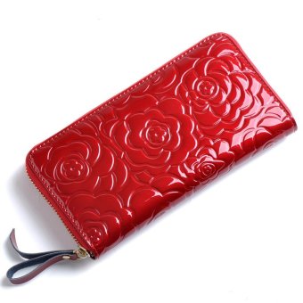 BRIGGS Patent Genuine Leather Women Long Wallets W-105 (Red)