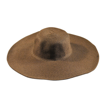 Summer Women's Foldable Wide Large Brim Beach Sun Hat Straw Beach Cap For Ladies Elegant Hats Girls Vacation Tour Hat(dark brown) - Intl