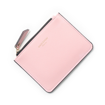 Baru tas Fashion Korea pendek sederhana ritsleting dompet koin dompet pemegang kartu - berwarna merah muda - International