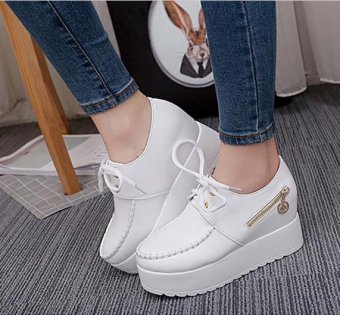 BIGCAT new fashion sneakers high Platform shoes for girls and women -white - Int'L - intl