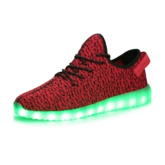 BAJUUNIQKU Men And Women's LED Lighted Flashing Fashion Sneakers (Red)