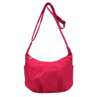 360DSC Water Resistant Nylon Dual-layer Crossbody Bag Shoulder Bag Womens Bag Lightweight Outdoor Travel Bag - Deep Pink- INTL