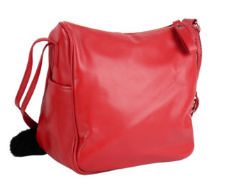 GE Womens Synthetic Leather Tassel Messenger Handbag Shoulder Bag Totes Purse (Red)