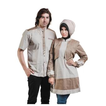 Spicatto SP 170.32 Busana Couple Baju Koko Muslimah Wanita Only-Cotton-Bagus Kekinian(Coklat Kombinasi)