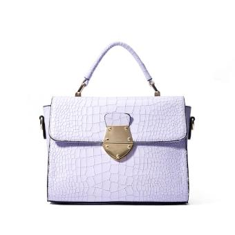 DooDoo Luxury Crocodile Pattern Woman Handbag Designer Handbags PU Leather Ladies Messenger Bag Bolsa Feminina(lavender) - intl
