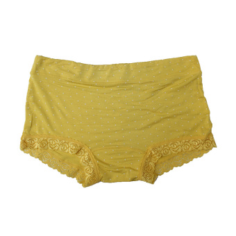 Eelic 1752 Celana Dalam Wanita, Warna Kuning, Motif Polkadot Berenda