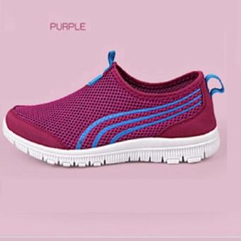 New Women Light Sneakers Summer Breathable Mesh Female Running Shoes Lady Trainers Walking Outdoor Sport Comfortable( Purple ) - intl