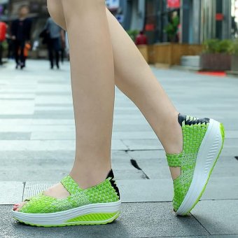 Hand woven shoes Summer sandals Women's Shoes,Green - intl