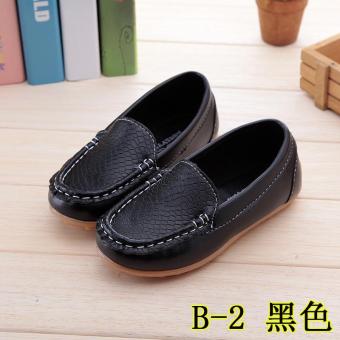 Fashion Boys and Girls Leisure Shoes Beanie Shoes Lovely Solid Princess Soft Bottom Shoes Black - intl