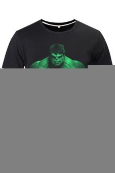 Cosplay The Incredible Hulk Pria Mengenakan T-Shirt (Hitam)