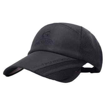 GEMVIE Unisex Women Men Summer Outdoor Sunscreen Fishing Baseball Cap Telescopic Brim Mesh Hat (Black) - intl