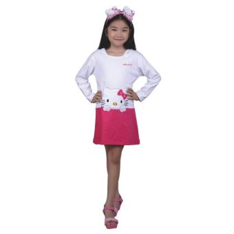 Catenzo Junior Cdn 256 Dress Casual/Pesta Anak Perempuan-Cotton-Cantik Dan Lucu (Pink)