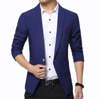 Distro Fashion Blazer Pria Slim Fit Mode - Blue