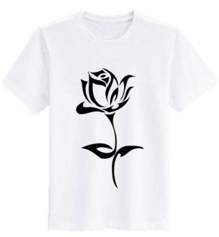 Sz Graphics T Shirt Wanita/Kaos Wanita Black Rose/T Shirt Fashion/Kaos Wanita - Putih