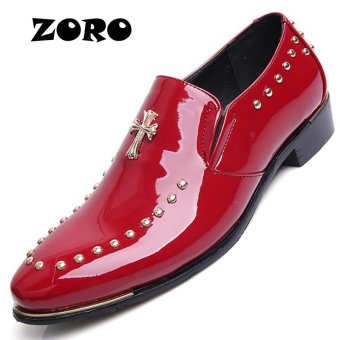 ZORO 2017 Luxury Brand New Men Dress Slip-on Oxford Shoes (Red) - intl