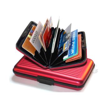 Sonia ( Buy 1 Get 2 ) Card Holder Dompet Tempat Kartu Aluma Card Guard ( Merah )