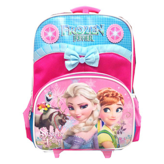 BGC Disney Frozen Anna Elsa Troley T Pita Renda Tas Anak Sekolah TK Pink Blue 2