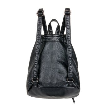 360DSC Women Vintage PU Leather Backpack Shoulder Bag Schoolbag Laptop Bag Travel Bag (Black)- INTL