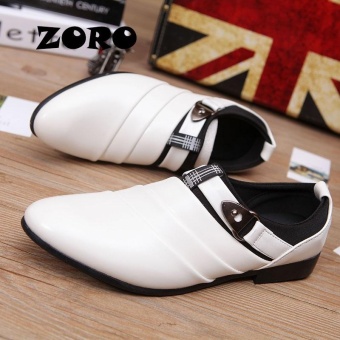 ZORO Mens Luxury Formal Dress Shoes Genuine Cow Leather Fashion Loafers (White) - intl