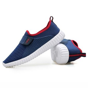 2017 New Causal Mesh Shoes Men Shoes Slip On Fashion Loafers Shoes For Couple,light Male Summer Loafers Non-slip Shoes Women/Men Breathable Comfortable Mesh Slip Ons(blue) - intl