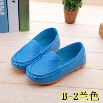 Fashion Boys and Girls Leisure Shoes Beanie Shoes Lovely Solid Princess Soft Bottom Shoes Rose Blue - intl