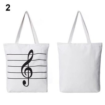 Broadfashion Women Shoulder Bag Canvas Handbag Totes Shopper Fashion Travel Musical Bags (White) - intl