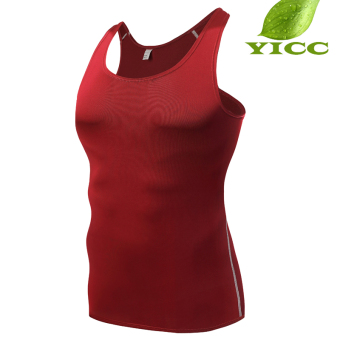 Yicc New High Quality Men's Outdoor Cycling Running And Training Base Layers Tank Tops Shirts-Red(B5001) - Intl