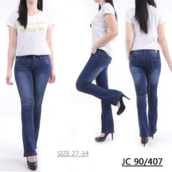 master jeans celana jeans wanita cutbray manis biru size 27-34