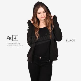 Hijacket Jaket Wanita Zipper Roundhand Premium - Hitam