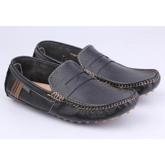 Catenzo Men Loafers Sepatu Moccasin Leather Pria - Hitam