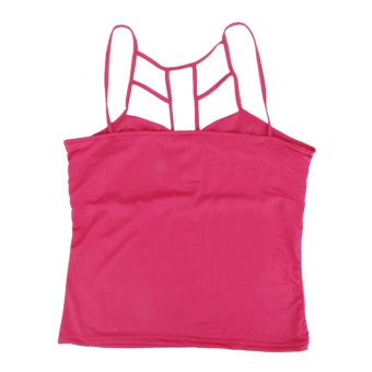 BolehDeals Sexy Women Summer Sleeveless Tank T-Shirt Blouse Tops Vest Rose Red