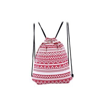 AMG SH Ethnic Striped Geometric Print Rope Canvas Backpack for WomenRed - intl