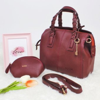 Mazuya FSL Tas Import Women Woman Wanita Pesta Leather Hand Bag - Maroon