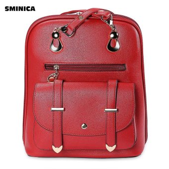 S&L SMINICA Convertible PU Leather Brief Shoulder Bag for Women (Color:Red) - intl