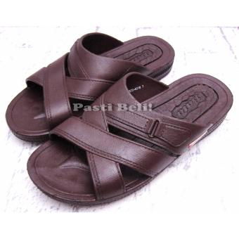 Bata Sandal Pria Karet Keren Coklat Tua 872-4018