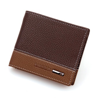 Cuzdan Male Luxury Small Portfolio Designer Famous Brand Short Leather Men Wallet Purse Carteras Walet Bag Money Vallet Pocket (Brown) - intl