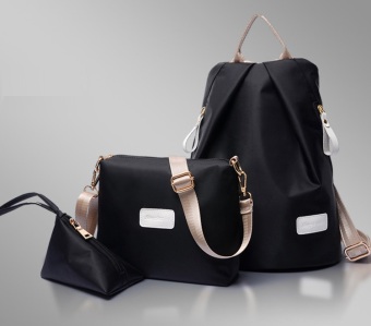 fashion korean bag - tas wanita import ransel hitam 3 in 1 - new arrival