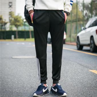 Good Quality Fashion Sports Big Size M-5XL Fat Man Long Pants(Black) - intl