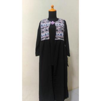 Baju Original Tunik Katun Paris Baju Atasan Panjang Wanita Muslimah Pakaian Hijab Modern Casual Simple Trendy-Biru Muda 01