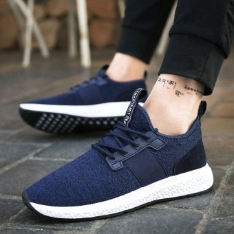 ZORO Running Shoes Mesh Breathable Outdoor Sports Jogging Textile Sneakers for Men Walking Shoes (Navy blue) - intl
