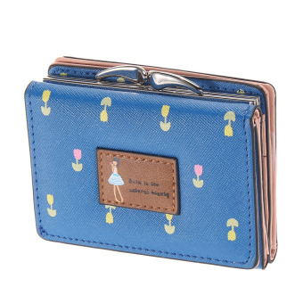 Baru pada gadis cantik dompet tas dompet pendek panas (biru)- International