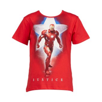 Marvel Civil War Justice Iron Man T-Shirt - Merah