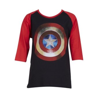 Marvel Civil War Shield Marvel Captain America T-Shirt - Hitam