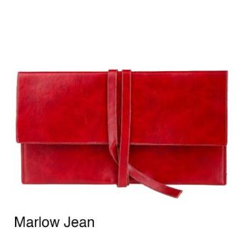 Marlow Jean Female Leather Clutch Messenger Bag Tas Pesta Bahan Kulit - Wine Red