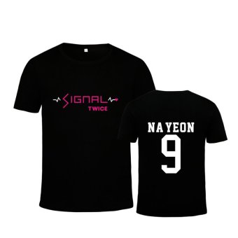 ALIPOP KPOP Korean Fashion Twice Album SIGNAL NA YEON Cotton Tshirt K-POP T Shirts T-shirts PT463(NAYEON Black) - intl