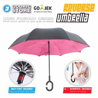 Kazbrella Payung Terbalik / Reverse Umbrella Gagang C - Pink Muda