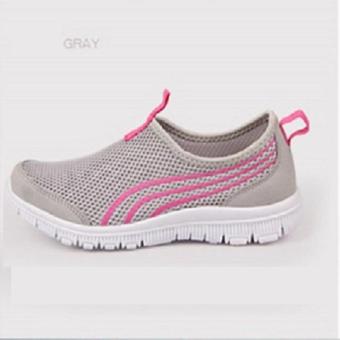 New Women Light Sneakers Summer Breathable Mesh Female Running Shoes Lady Trainers Walking Outdoor Sport Comfortable(Grey) - intl